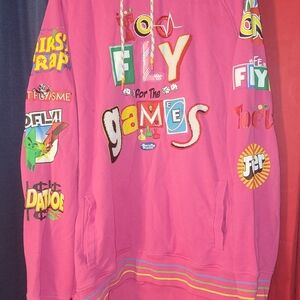 Born Fly, To Fly for Games Hoodie Size 3xl Pink Hip Hop, Rare pullover